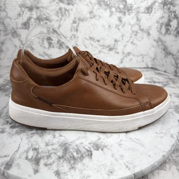 Kizik Mens Vegas Slip On Hands Free Sneakers Size 11 Chestnut Brown Leather - Picture 7 of 11